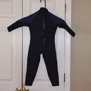 Dark Lightning black navy neoprene wetsuit surfer suit beach ocean  Sz 4